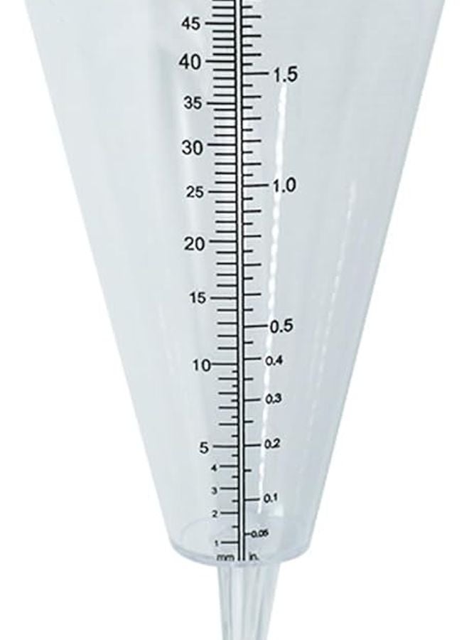 مقياس المطر المخروطي الشفاف للحدائق، جهاز قياس هطول الأمطار الخارجي للنباتات - Image 1