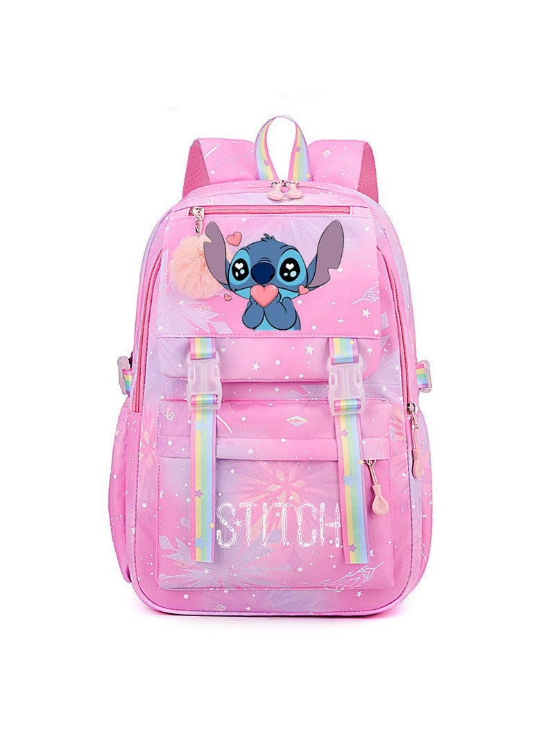 ستيتش حقيبة ظهر ستيتش للطلاب، بسعة كبيرة، مناسبة لطلاب المدارس الابتدائية والإعدادية، بطبعة كرتونية، 30*44*22 سم.