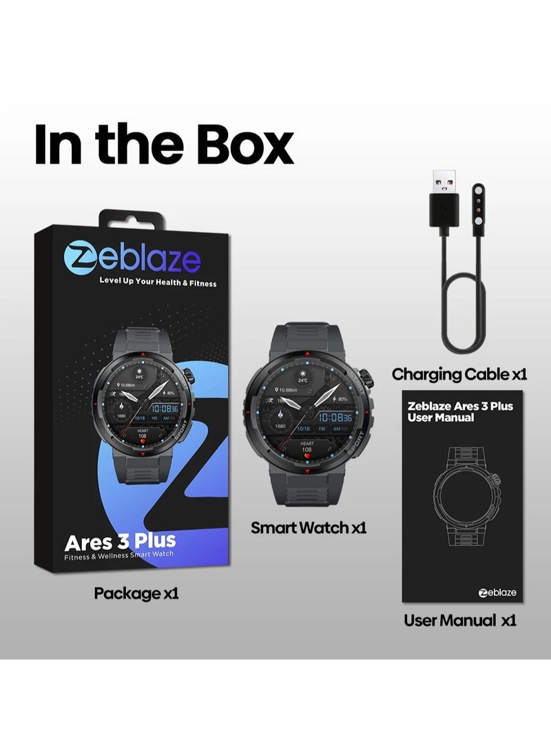 Zeblaze - New Zeblaze Ares 3 Plus 1.43 HD AMOLED Display Voice Calling Smartwatch New 3D Interactive Health Fitness Tracking Smart Watch - Image 1