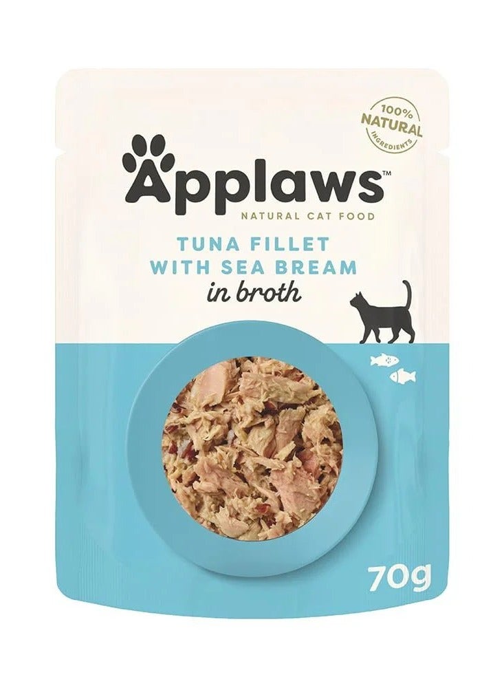 Applaws Cat Wet Food Tuna Fillet With Sea Bream For Adult Cats - 12x70g - Grain-Free Cat Food - Image 2