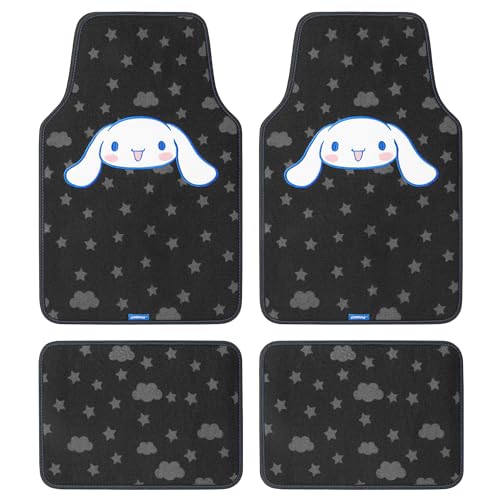 Carbella Cinnamoroll Carpet Car Floor Mats - Universal Fit for Cars, SUVs & Trucks - Super Cute Cinnamoroll Print & Pattern Accents - Front & Rear Set, 4 Piece - Image 1