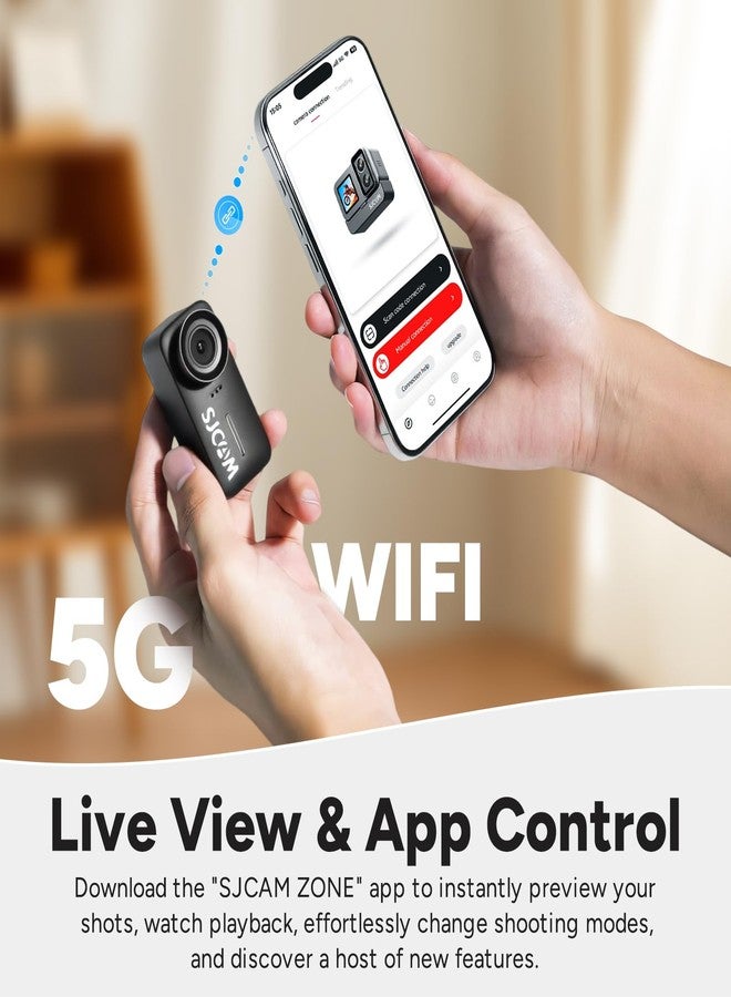 أس جي كام كاميرا SJCAM C110Plus بسعة 64 جيجابايت، كاميرا جسم، كاميرا 4K مغناطيسية بزاوية رؤية 170 درجة، تثبيت سداسي المحاور، مقاومة للماء حتى عمق 30 مترًا، كاميرا جسم قابلة للارتداء للرياضة والتزلج وركوب الدراجات، هدية مثالية للأطفال، حامل للخوذة، لون أسود - Image 4