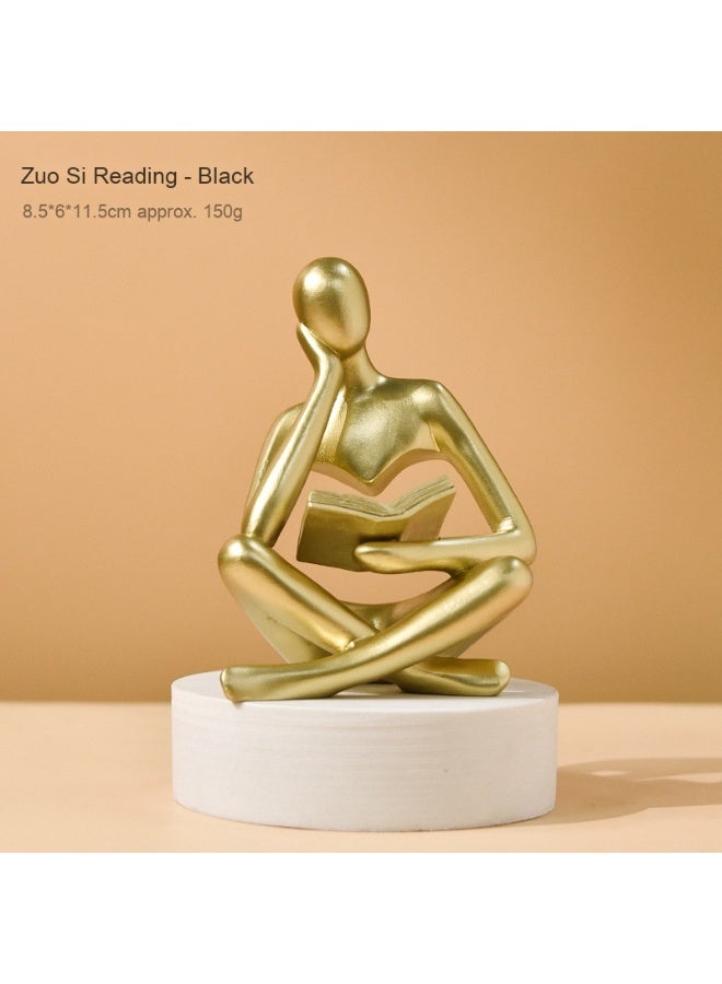 NeeMee Abstract Reading Figure Sculpture - Artistic Home Decor - Resin Craftsmanship - Image 1