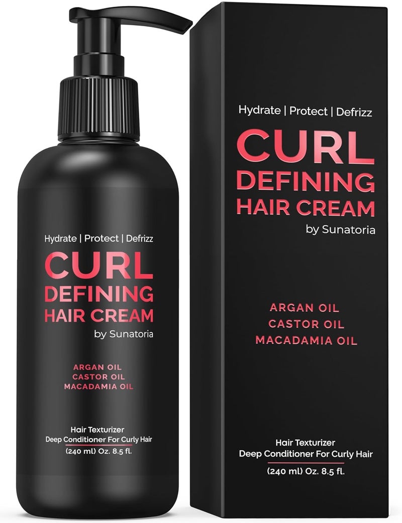 Curl Defining Cream for Wavy Hair  Leavein Texturizer for Dry Wave  Curly Hair  Moisturize with Macadamia  Argan Oil  Best Frizz Control  Curly Hair Products