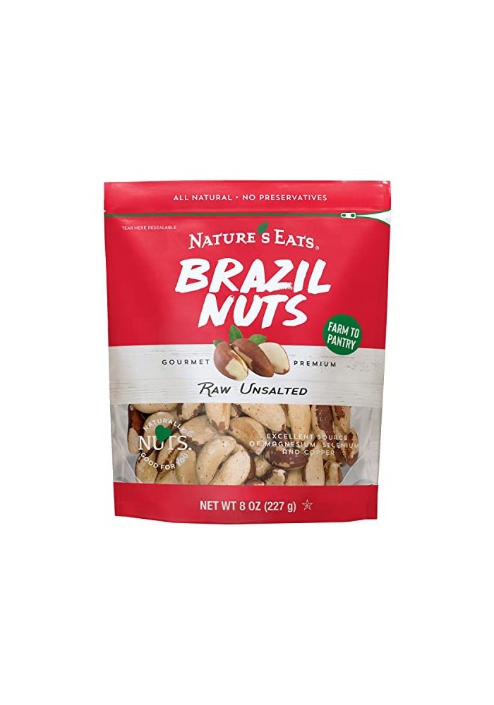 Nature's Eats Natures Eats Raw Brazil Nuts  Whole Unsalted Superfood Snack from Brazil  Heart Healthy Keto Vegan  High in Selenium and Protein  Perfect for Baking Trail Mix or Snacking 8 oz - Image 1