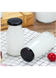 FUFU 12pcs 7oz Glass Juice Bottles, Reusable Glass Milk Bottles with Lids, Clear Containers for Juicing, Smoothies, Drinking and Other  - Image 4