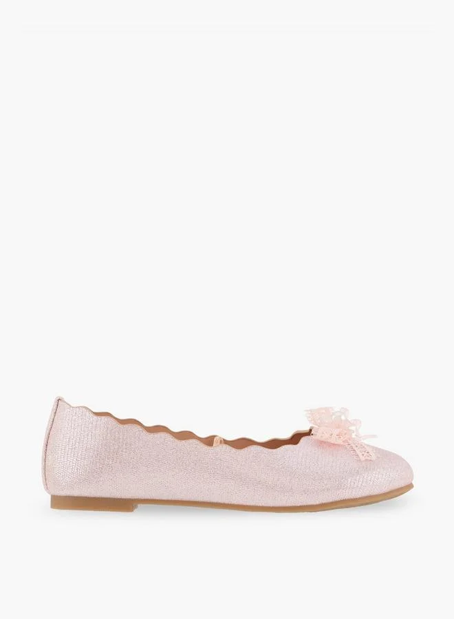 Little Missy PINK Girls Textured Ballerina Shoes for Women | Best Price UAE