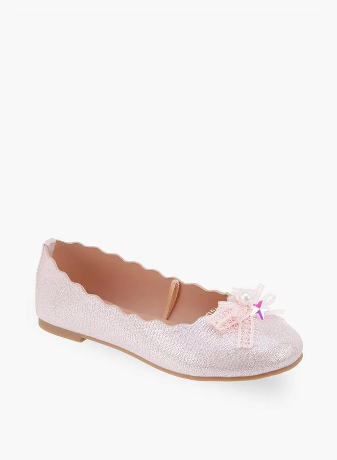 Little Missy PINK Girls Textured Ballerina Shoes for Women | Best Price UAE