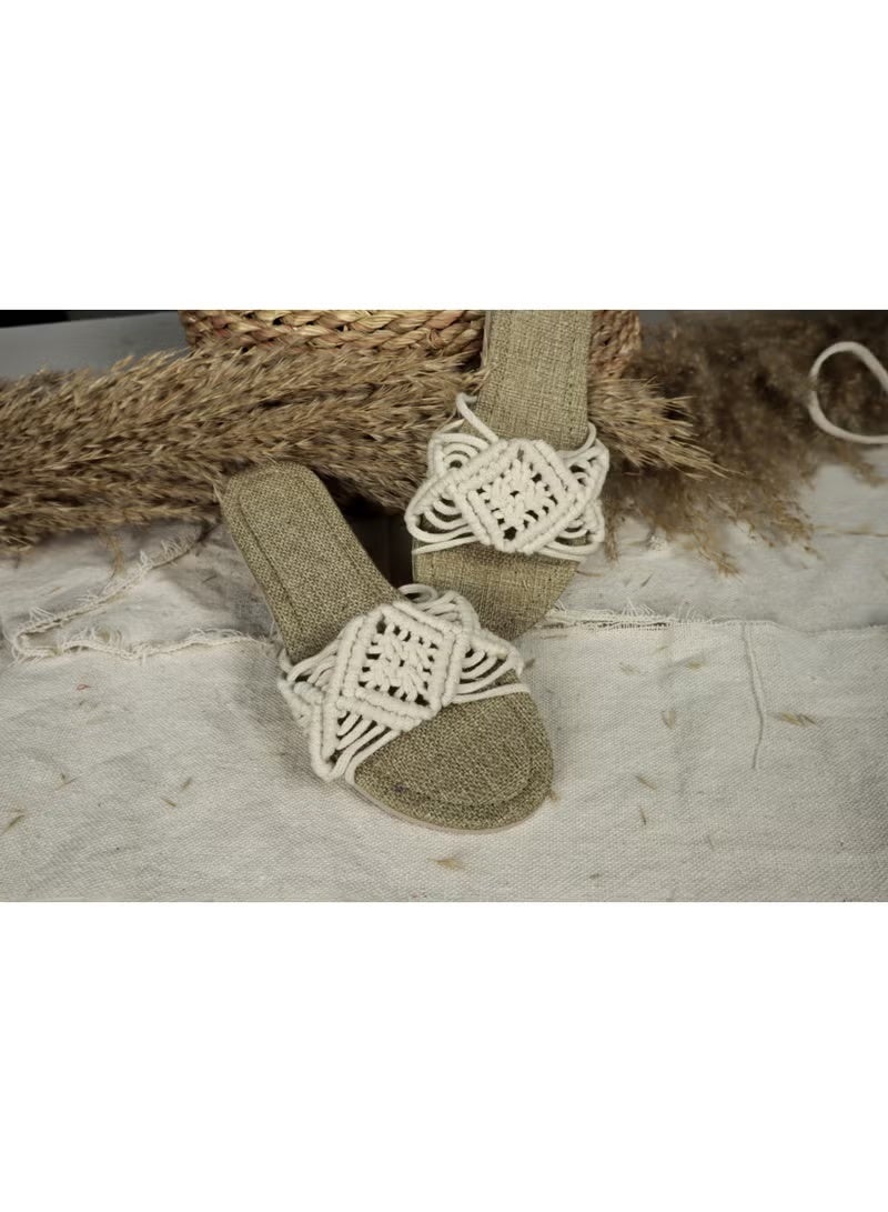 انتيكيانو سليبر مكرمي – تصميم بوهيمي يدوي من القطن – المقاسات 37 - Image 4