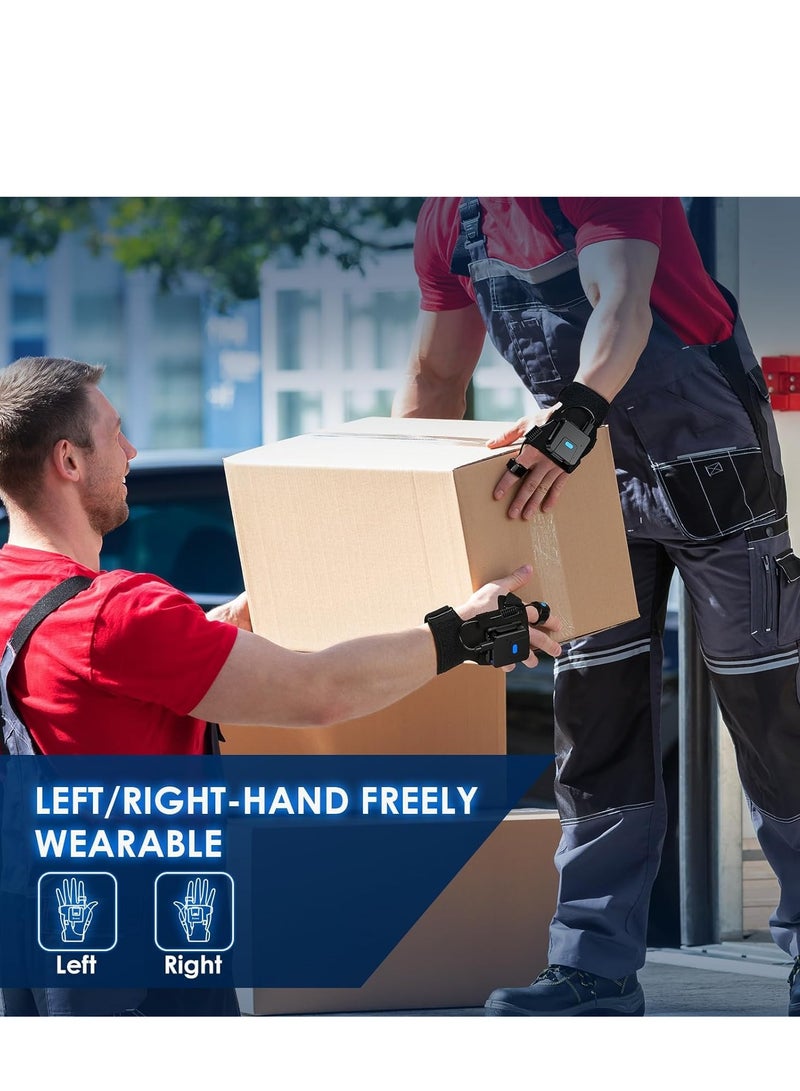 Wearable Glove QR Code Scanner, 1D 2D Finger Ring Bluetooth Barcode LeftRight Hand Wearable, Portable Wireless Book Inventory Bar Reader Compatible with iPhone iPad Android Tablet - Image 2