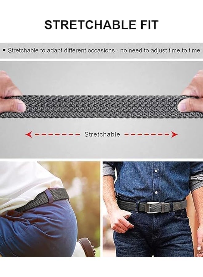 Stretch Belt for Mens Woven Braided Web Belt, 3.5cm Width for Golf Casual Pants Shirts Jeans - Image 5