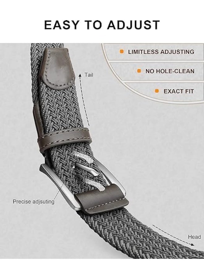 Stretch Belt for Mens Woven Braided Web Belt, 3.5cm Width for Golf Casual Pants Shirts Jeans - Image 4