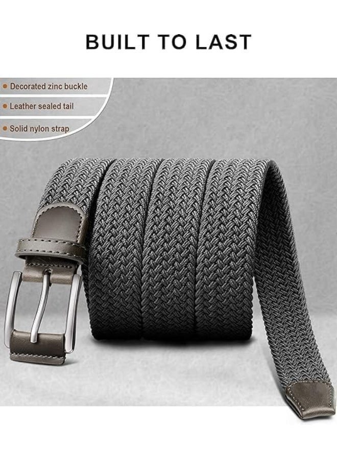 Stretch Belt for Mens Woven Braided Web Belt, 3.5cm Width for Golf Casual Pants Shirts Jeans - Image 3