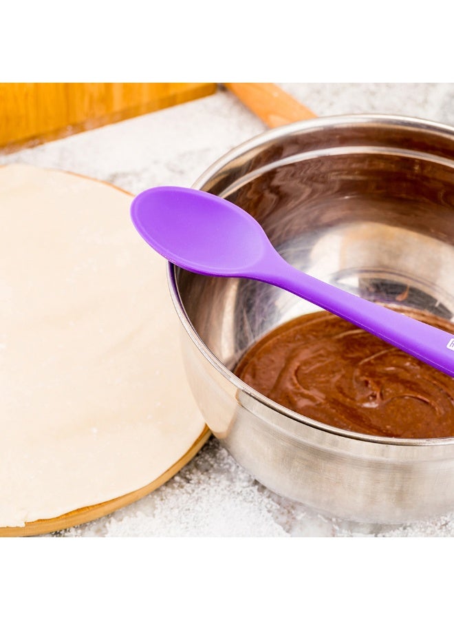 Restaurantware ملعقة خلط بطول 10.6 بوصة، ملعقة طهي من السيليكون المقاومة للحرارة - متينة، نواة نايلون، ملاعق خلط سيليكونية بنفسجية للطهي، آمنة في غسالة الصحون، للخلط أو التحريك - Image 3