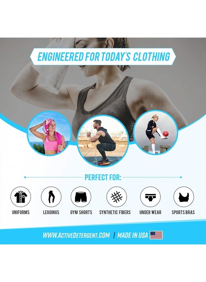 Active منظف الغسيل Active Wear ونقعه - مصمم للملابس الرياضية والتمارين الرياضية - مزيل الروائح الكريهة من خلال تركيز إنزيمي طبيعي لتعزيز الأداء - مسحوق غسيل للملابس الرياضية والصالات الرياضية (90 غسلة)  - Image 4