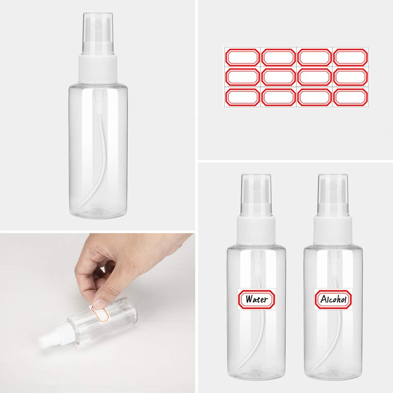 Small Spray Bottles 100ml/3.38oz, Portable 6 PCS Small Travel Spray Bottles, Mini PET Plastic Spray Bottle Fine mist for Cleaning Solutions - Image 4