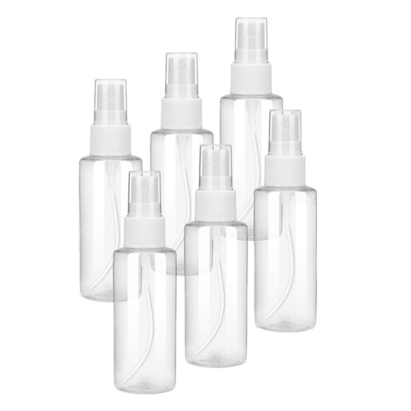 Small Spray Bottles 100ml/3.38oz, Portable 6 PCS Small Travel Spray Bottles, Mini PET Plastic Spray Bottle Fine mist for Cleaning Solutions - Image 1