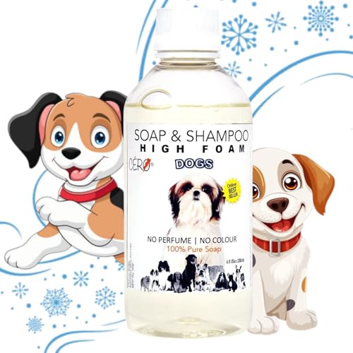 CERO ® High Foam Shampoo for Dogs, NO Perfume | NO Colour, 100% Pure Soap (200ml) - Image 1