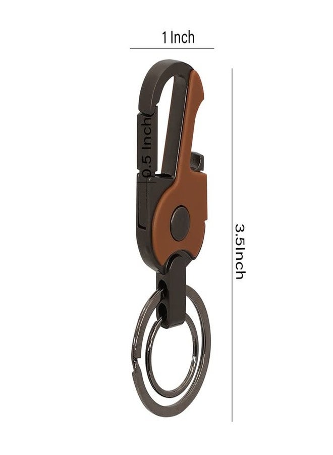 Omuda Premium and Stylish Hook Locking Metal Key Chain for Men & Women & for Gift (M-LYM18 Brown) - Image 4