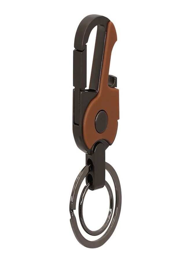 Omuda Premium and Stylish Hook Locking Metal Key Chain for Men & Women & for Gift (M-LYM18 Brown) - Image 1