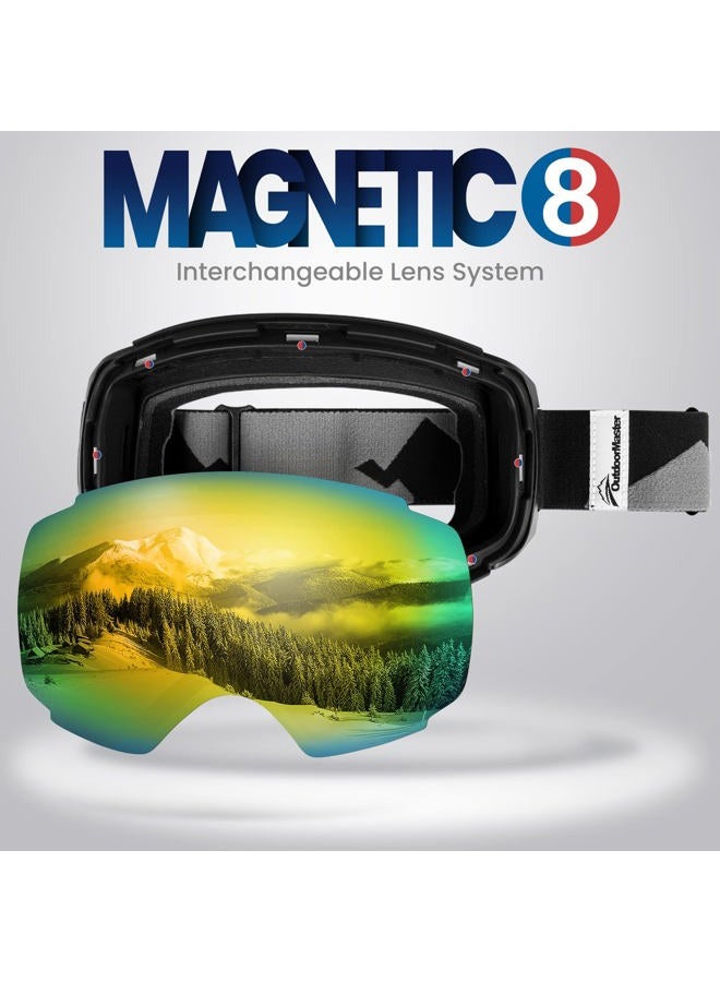 OutdoorMaster Ski Goggles Pro Lens (VLT 13% Gold Lens with Carrying Pouch) - Image 2