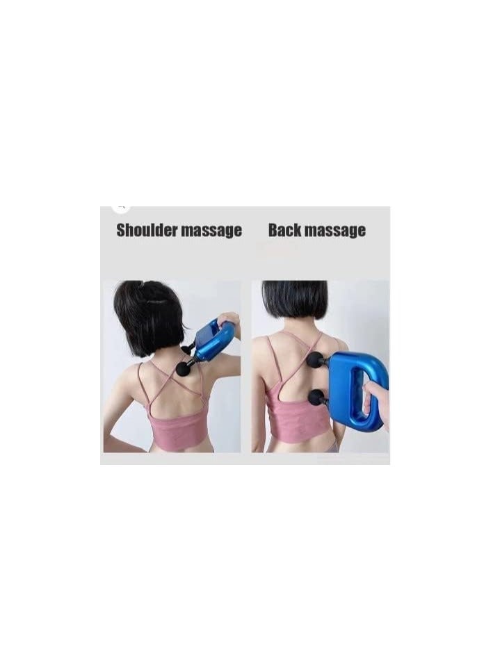 Double Head Deep Massage Gun for Muscle Relaxation, USB Massage Gun 2 Shields - Image 2
