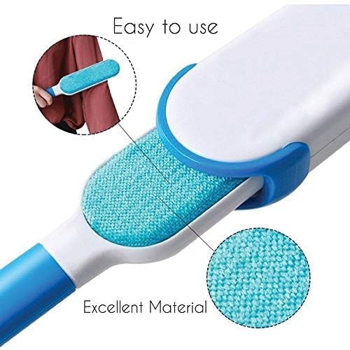 Bittern Pet Hair Remover Brush - Sided Lint Brush with Self - Cleaning Base Lint Brush - Fur & Lint Removal for Clothes Furniture Car Seat Couch Remover Magic Clean Clothing,Furniture (Blue) (PHR) - Image 2