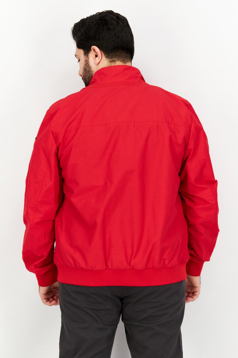 GEOX Men Mock Neck Solid Full Zip Jacket, Red - Image 2