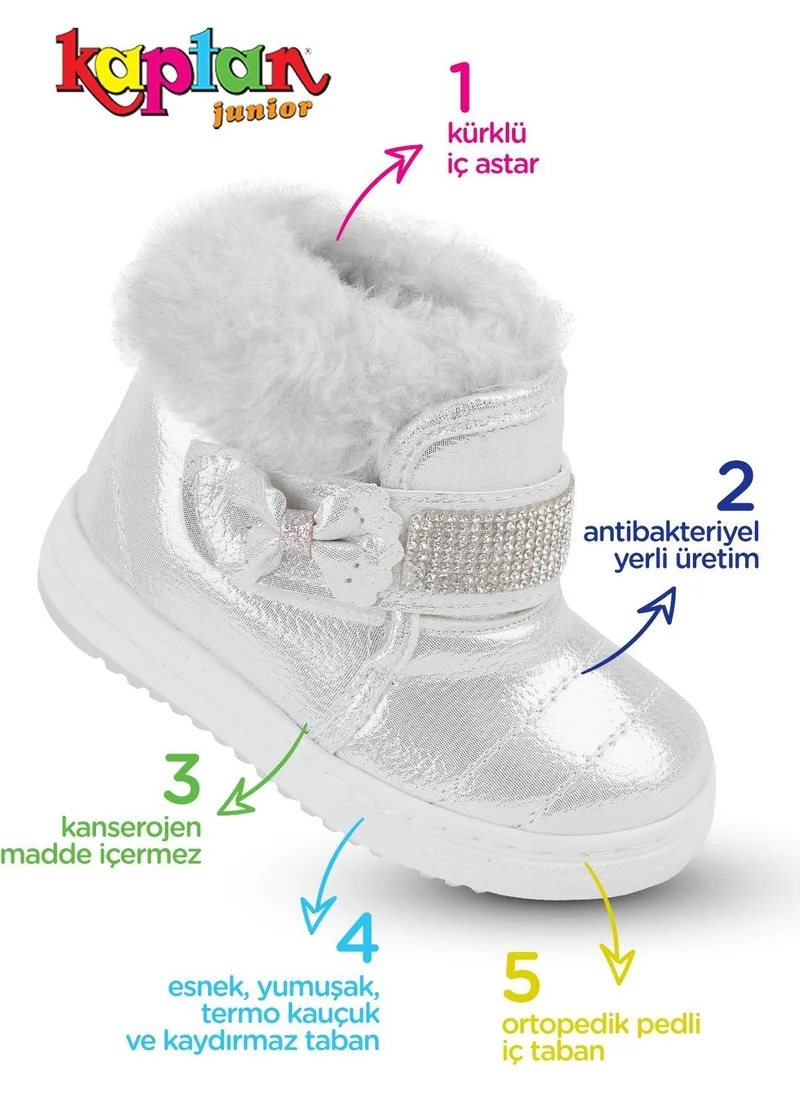 Kaptan Junior Baby Girl Kids Boots with Fur Inside Non-Slip Sole