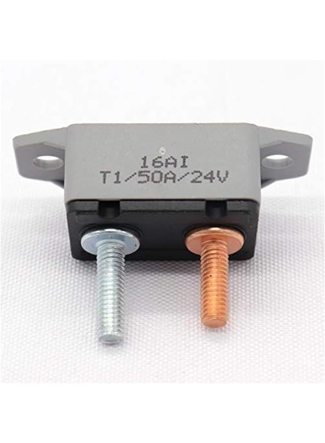 Auto Reset Circuit Breaker 12V - 24V DC 50 Amp for Car Solar Boat RV and More, Type 1 Breakers 50A 12 Volt with Cover, 2 Pack - Image 4