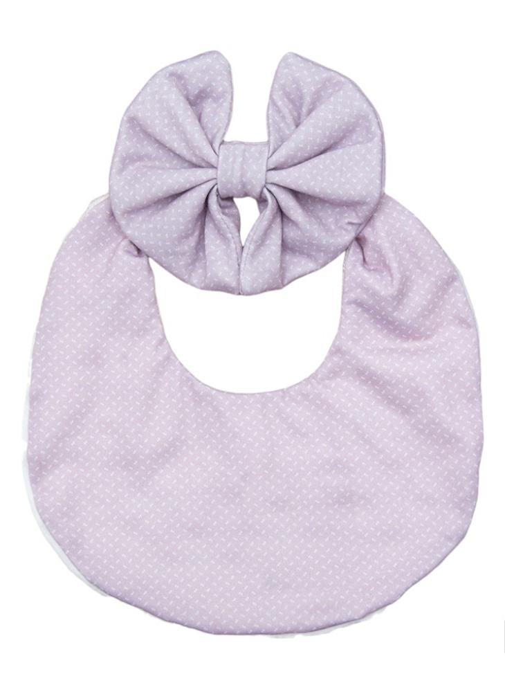 Bambimici Bambimici - Luna Ribbon Headband & Baby Bib Set - Lavander  - Image 1