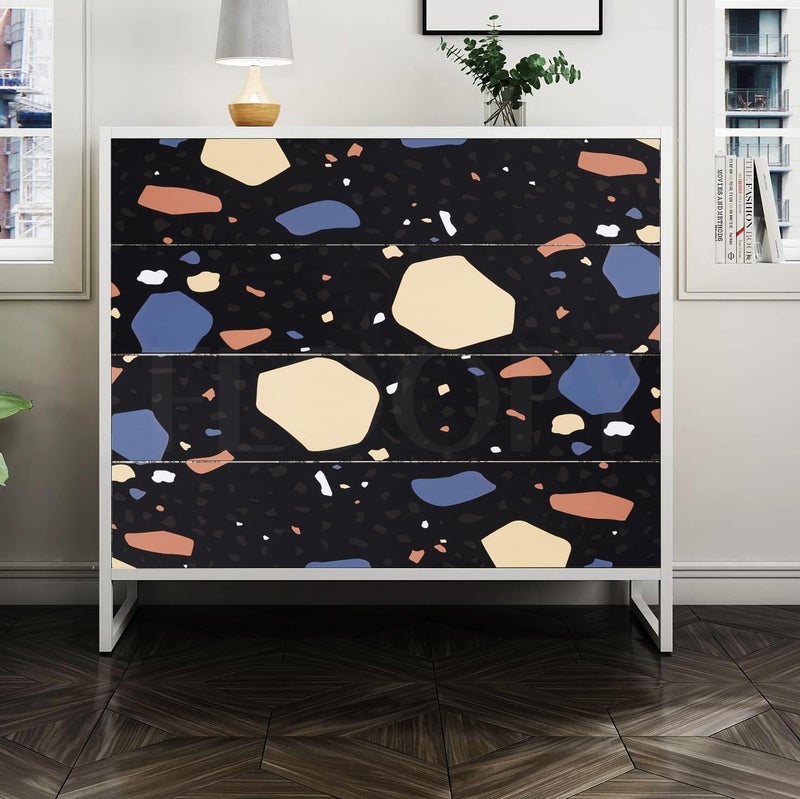 FLETIX Vinyl Peel and Stick Waterproof Wallpaper for Old Furniture Self Adhesive and Removable Surfaces for Home Cabinet Oil Proof Kitchen Countertop Stickers (2, Black Dot(60x200cm)) - Image 5