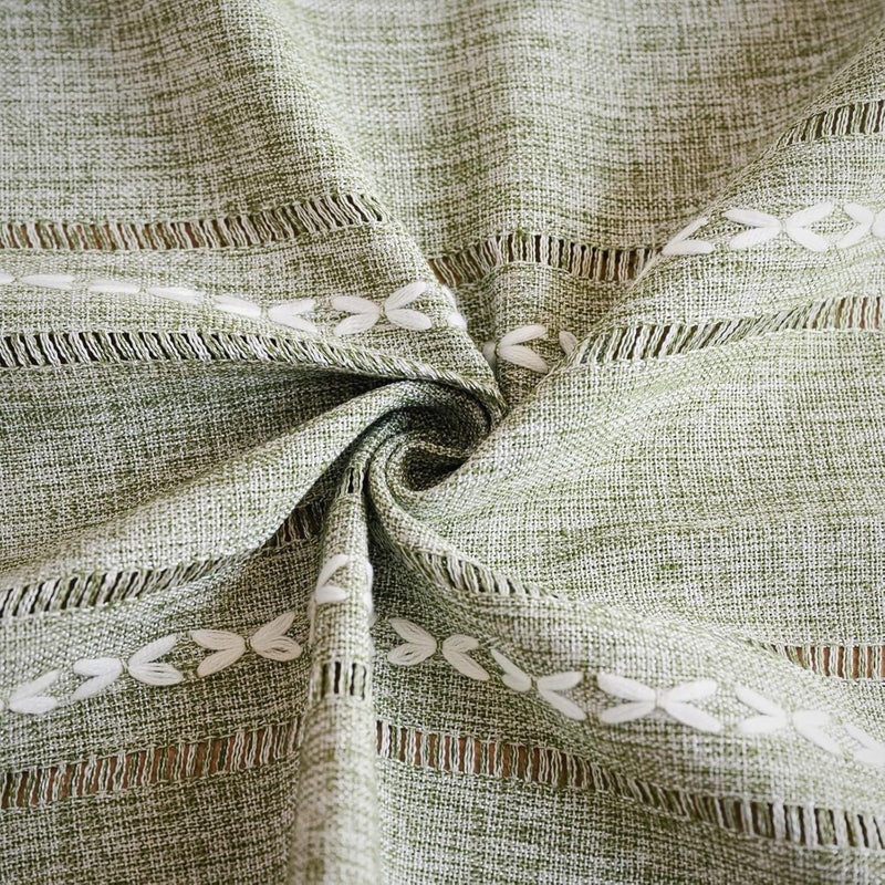 Utobanh Bedside Table Cloth with Tassel Small Table Cover for Nightstand,Bedside Table TV Microwave (Green, 17.7 * 39.4inches) - Image 2