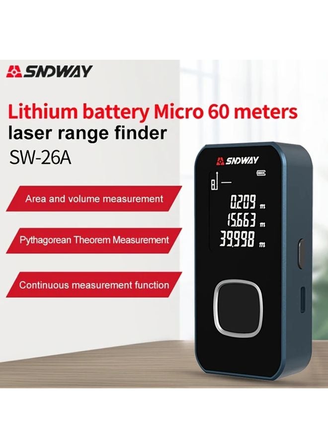 SNDWAY Mini Laser Rangefinder 60m Range Mirror Display Type C Rechargeable - Image 1