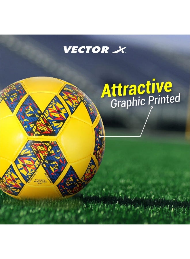 Vector X Roma Hand Stitched Rubberised Football – Durable Training & Match Soccer Ball, Size 5, Yellow - Image 5