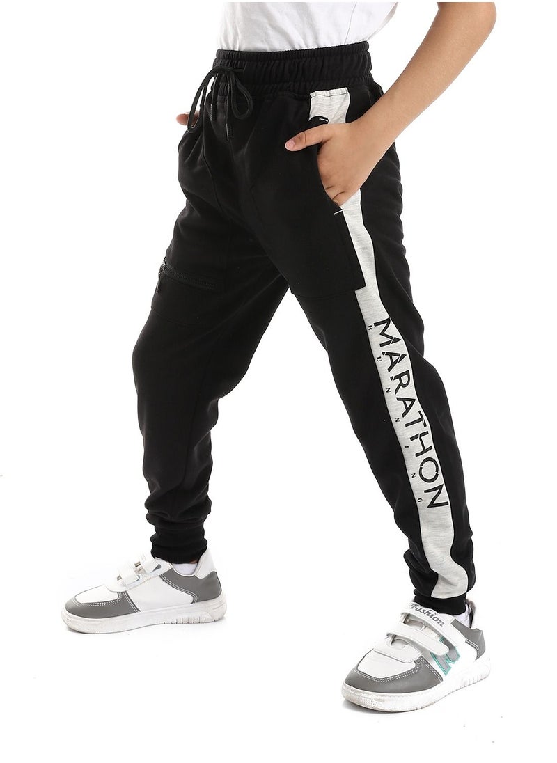 Caesar - Boys Elastic Waist Sweatpants With PrintedTape And Front Pocket - Image 1