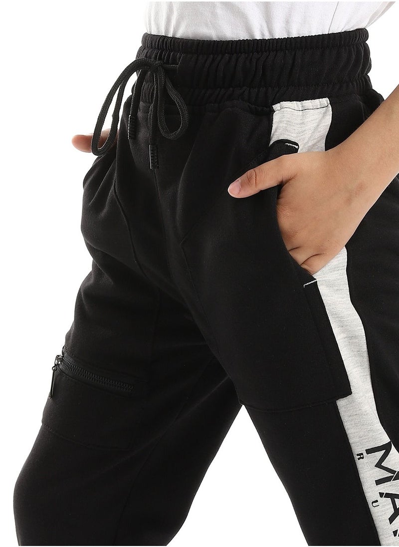 Caesar - Boys Elastic Waist Sweatpants With PrintedTape And Front Pocket - Image 1
