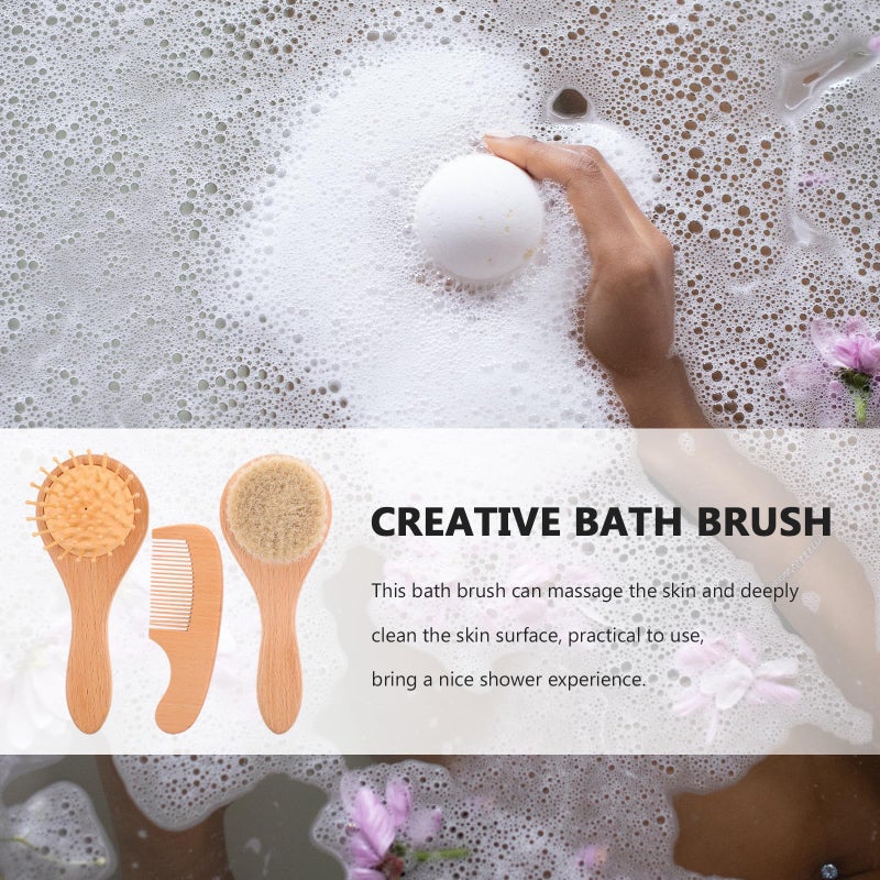 Cabilock Bath Body Clean Brush Set Of 3 Exfoliating Shower Scrubber For Skin Gentle Massage - Image 5