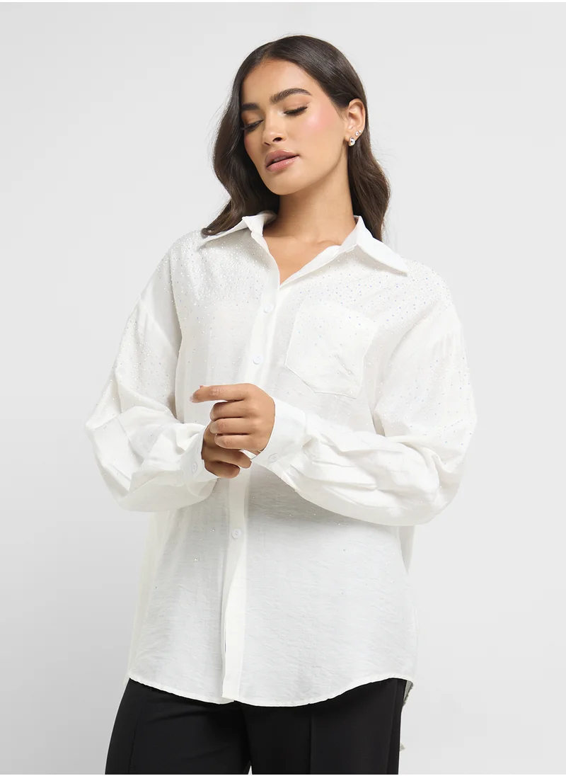 ايلا Embellished Button Down Shirt