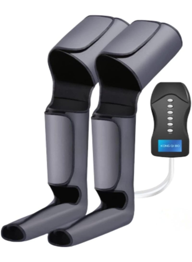 Air Compression Leg Massager with Heat Therapy - Pain Relief & Blood Circulation Booster for Foot, Leg, Knee & Thigh - Easy-to-Use & Powerful for Daily Use - Image 1