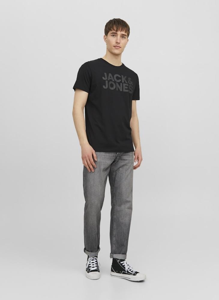 JACK & JONES Logo Crew Neck Regular Fit T-Shirt - Image 4
