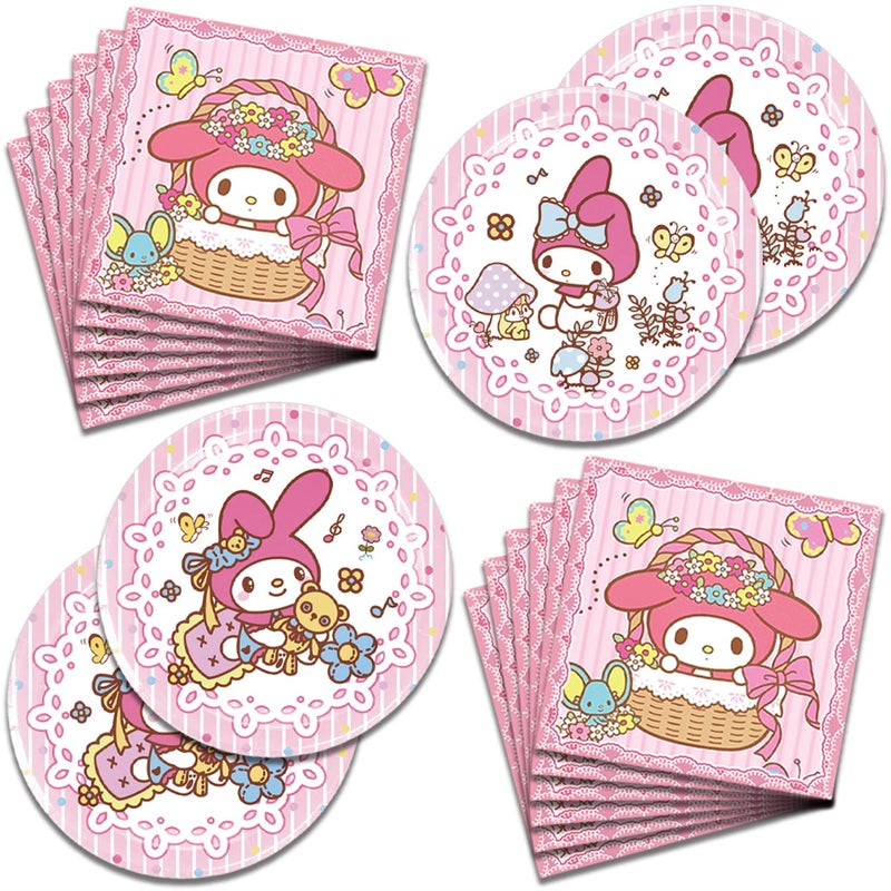 MUSNOW 40Pack Melod birthday Party Supplies include 20 plates 20 napkins for the Melod party decoration
