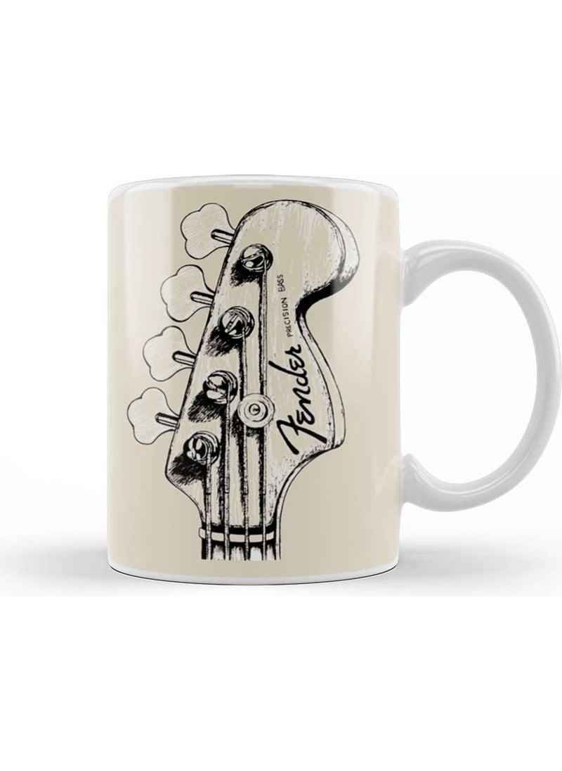 Baskı Dükkanı - Print Shop Bass Guitar Fender Mug Porcelain - Image 1