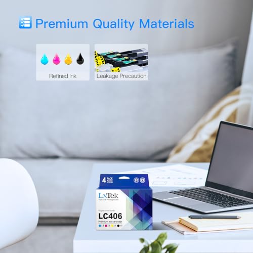 LxTek LC406 Ink Cartridges for Brother Printer Compatible for Brother LC406 Ink Cartridges LC406XL LC 406 406XL for MFC-J4335DW MFC-J5855DW MFC-J4535DW MFC-J6555DW MFC-J6955DW Printer(4 Pack) - Image 5