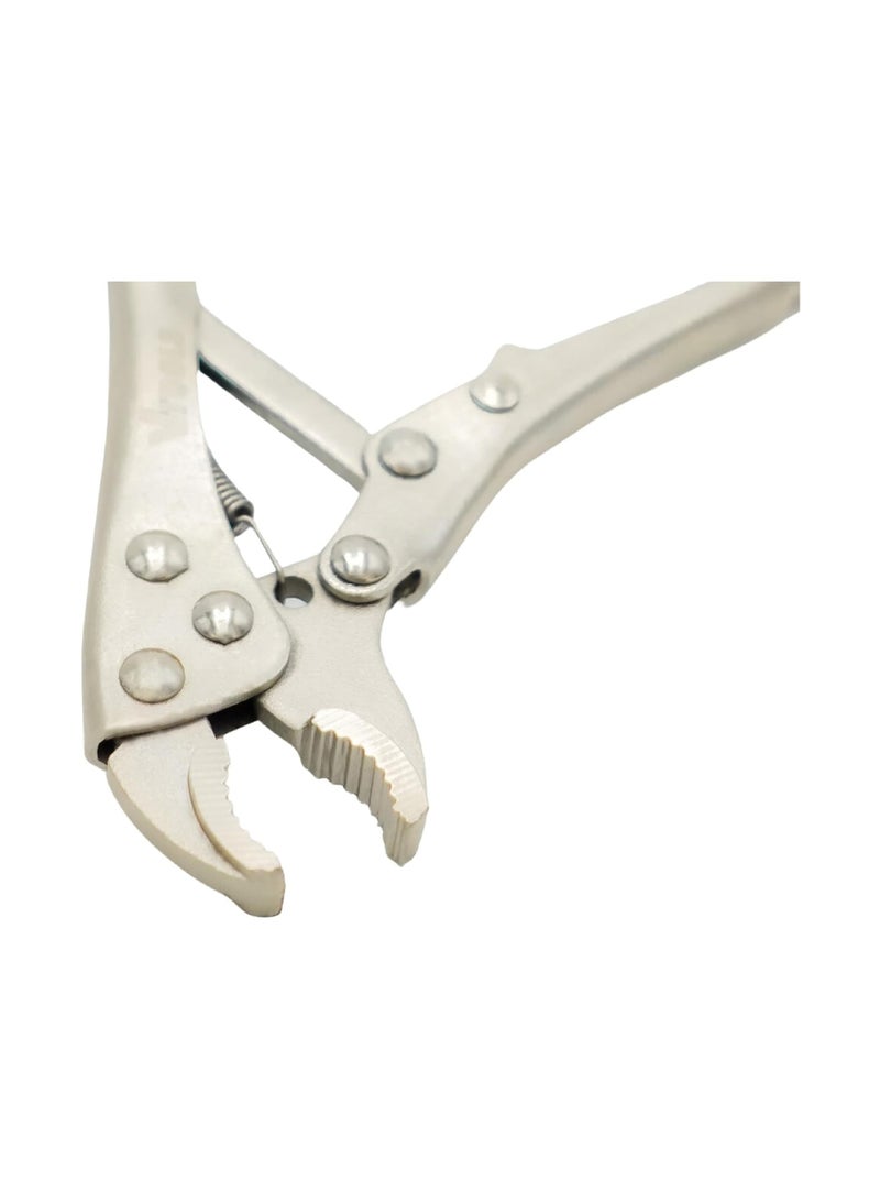 VTOOLS 2 PCS Mini 4 Inch Curved and Long Nose Locking Pliers, Chrome Vanadium Steel, Heavy Duty Locking Pliers with Wire Cutter - Image 3