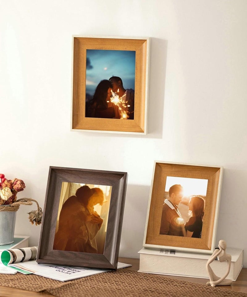 Wedding Picture Frame 3x5 Frame Tabletop Mounting Picture Frames Walnut For Landscape Hallway Wall Decor(Dark Brown,12x12) - Image 4