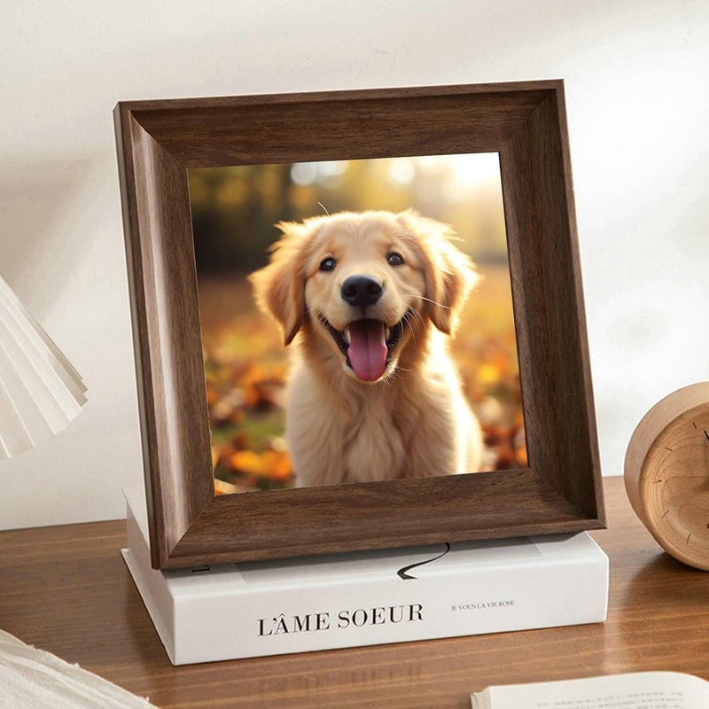 Wedding Picture Frame 3x5 Frame Tabletop Mounting Picture Frames Walnut For Landscape Hallway Wall Decor(Dark Brown,12x12) - Image 3