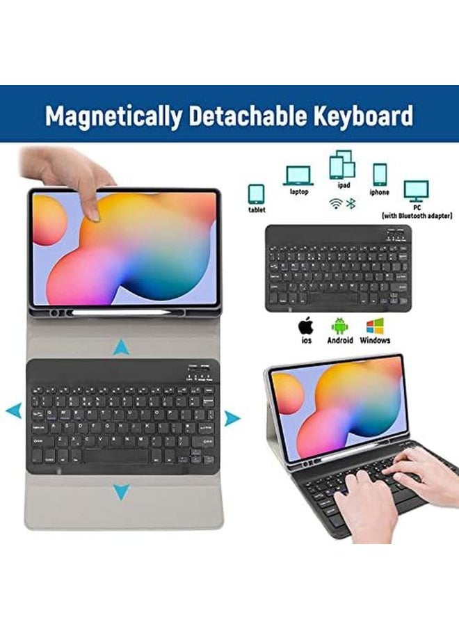 erorex - Samsung Galaxy Tab S6 Lite Case With Keyboard Bluetooth Keyboard Uk Layout And Samsung S6 Lite Tablet Case Keyboard Case For Samsung Tab S6 Lite 10.4” 2024 2022 2020 Black - Image 1