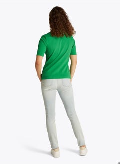 TOMMY HILFIGER Women's 1985 Collection Regular Fit Polo Shirt - Cotton, Green  - Image 4