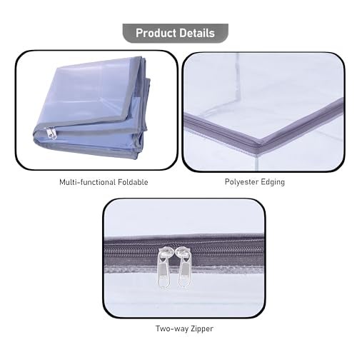 MBW Clothes Organiser for Wardrobe, Saree Covers with zip, Saree Organizer for Wardrobe, Clothes Storage Bag, Saree Bags Storage, Saree Covers for Storage, Transparent (Grey - Pack of 6) - Image 5